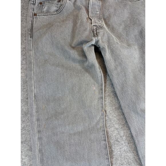Vintage Levis 501 Red Tab Denim Jeans Mens 30x32 Gray Straight Streetwear Casual - Picture 3 of 10